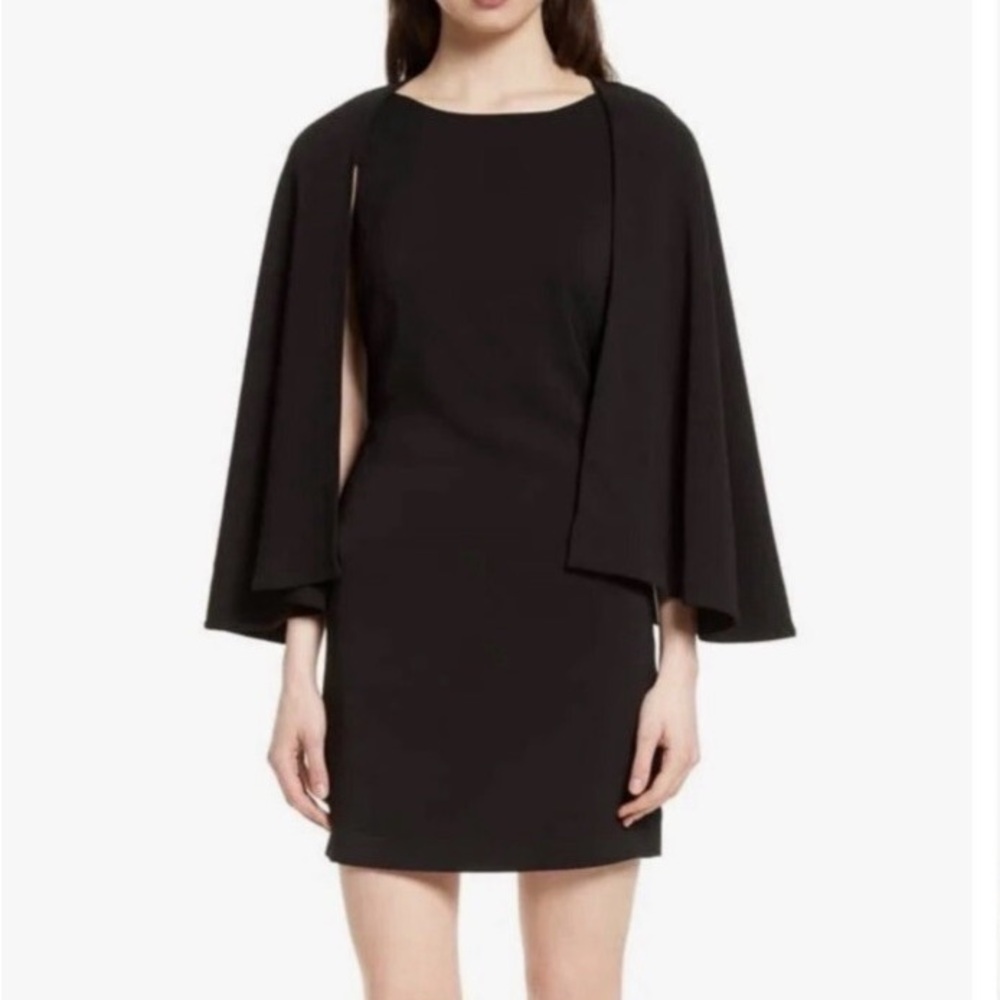 Tracy Reese Black Cape Dress Size 10 NWT